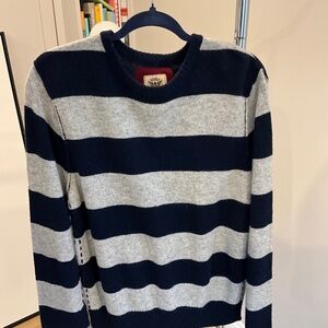 Navy and Gray striped sweater by Double A, size Medium